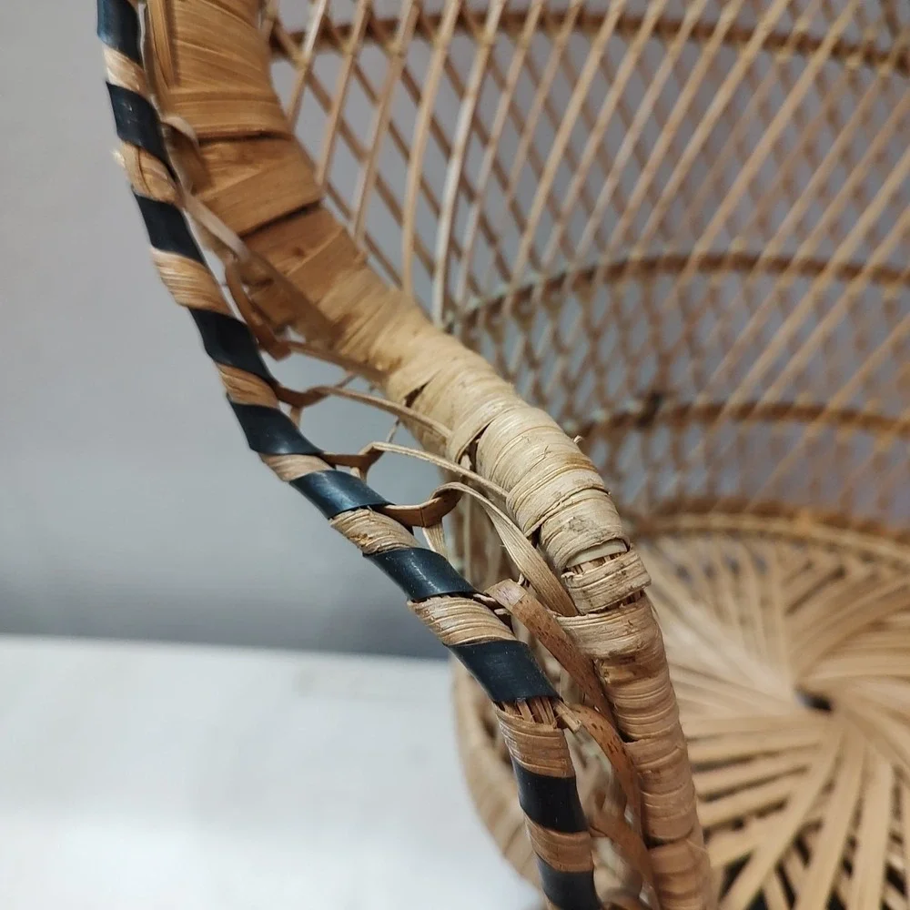 Vintage Wicker‎ Peacock Chair For Dolls Plant Pot Display Prop Boho Coastal